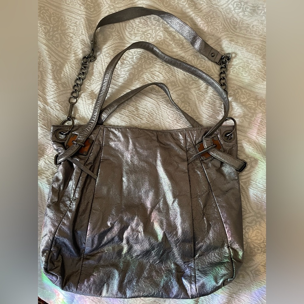 Elliot Lucca big silver shoulder bag